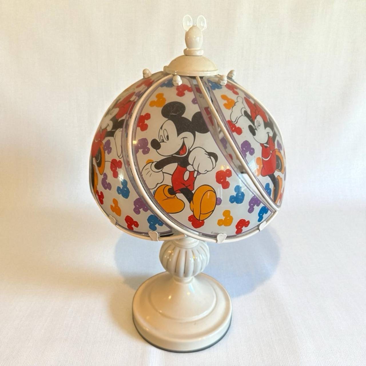 Disney Vintage Mickey & Minnie Tiffany Style Table Lamp