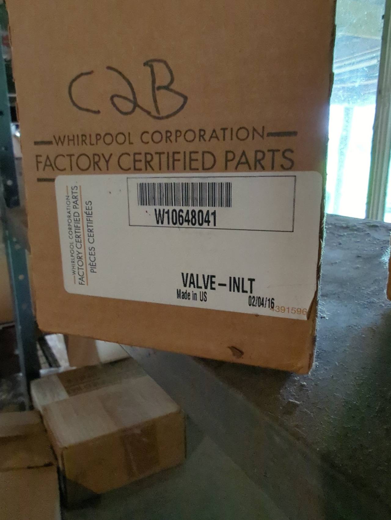 Whirlpool W10648041 Water Inlet Valve
