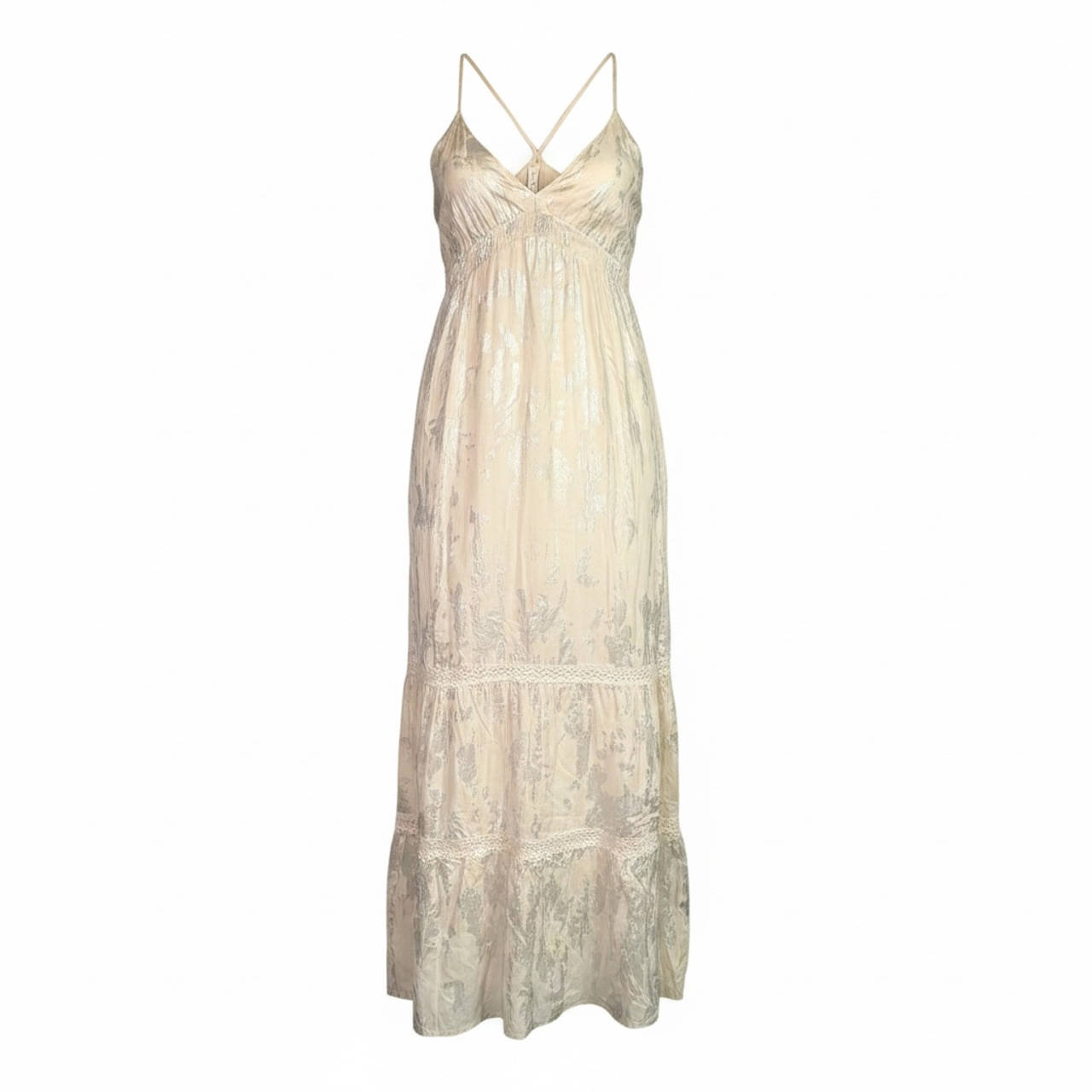 Mossimo Silk Blend Floral Brocade Maxi Dress