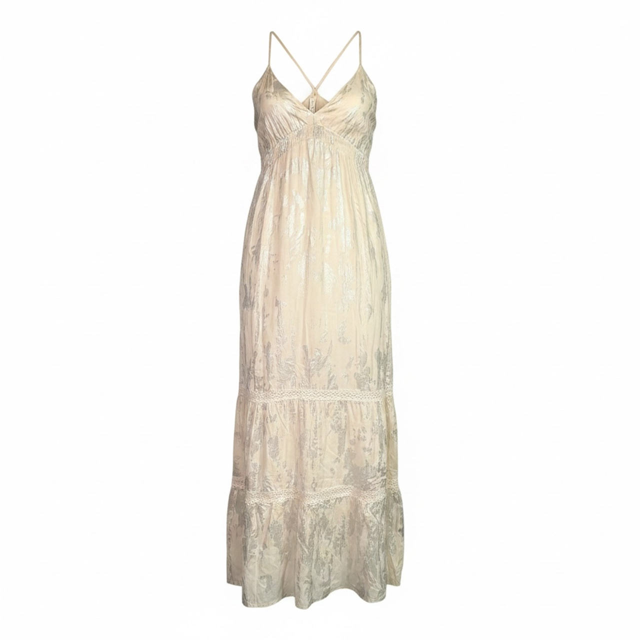 Mossimo Silk Blend Floral Brocade Maxi Dress