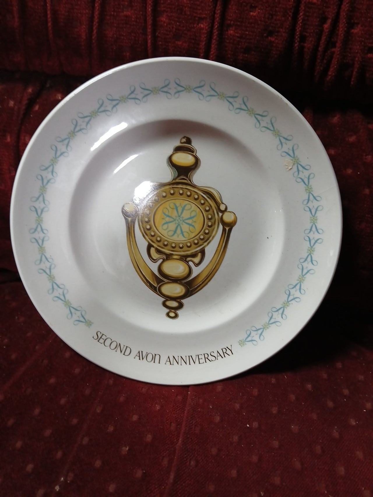 Vintage 1974 Avon Second Anniversary Collectible Plate