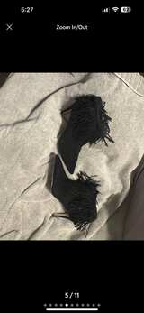 Black Suede Fringe Ankle Boots - Image 5