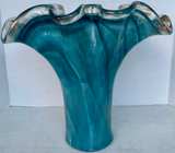 Vintage Large Murano Style Glass Ruffled Vase - Image 6