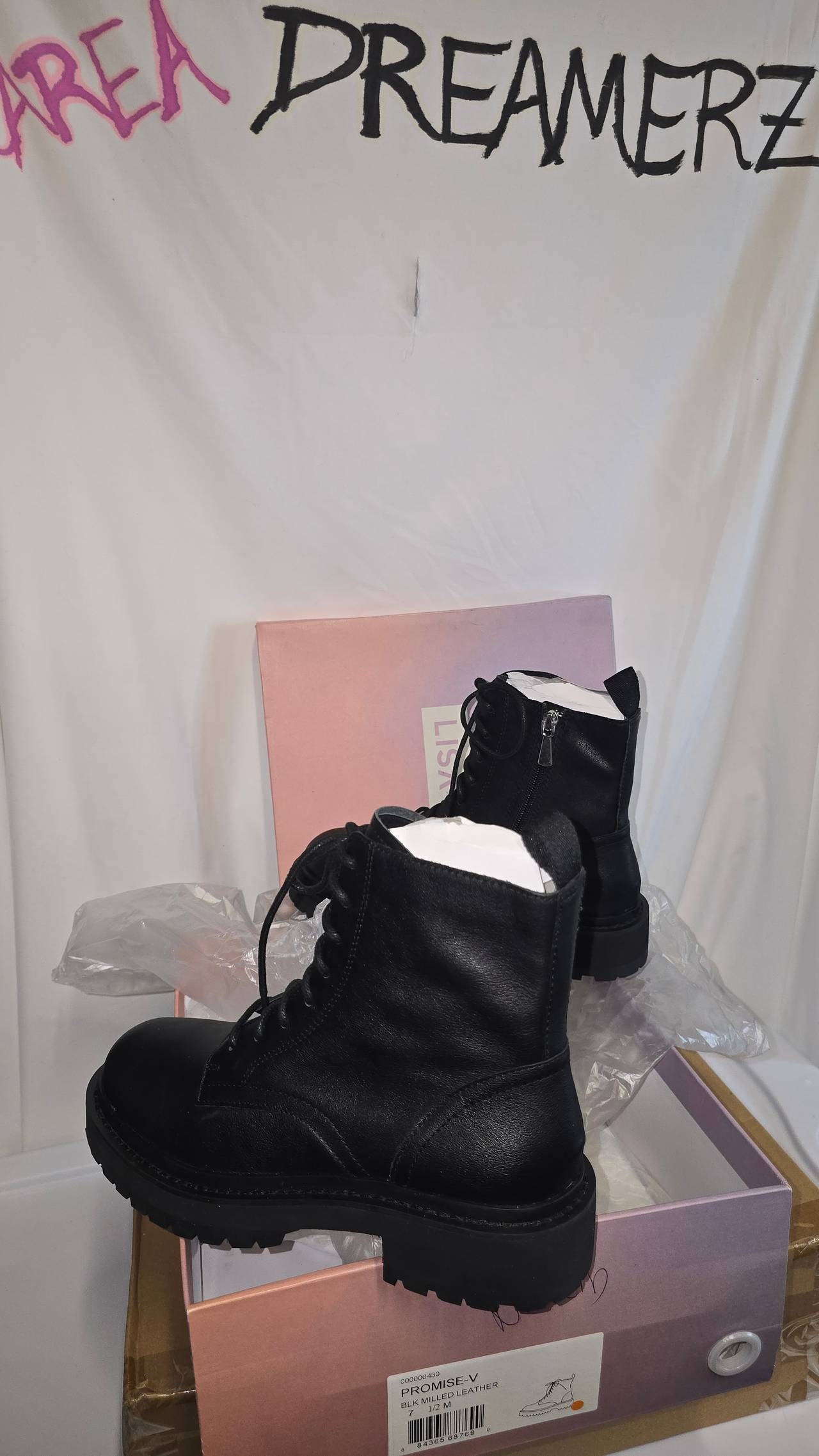Lisa Vicky Promise-V Black Milled Leather Boots