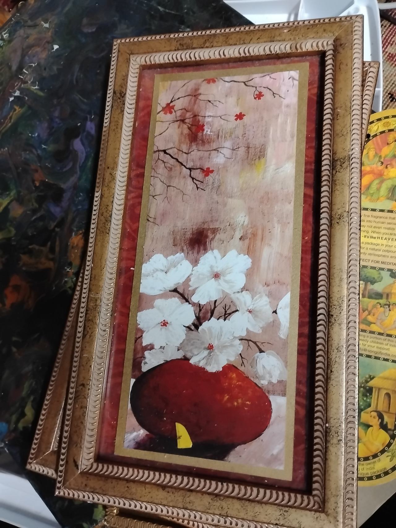 Framed Floral Still Life Painting