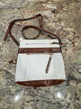 Dana Buchman White Canvas Crossbody Bag - Image 1
