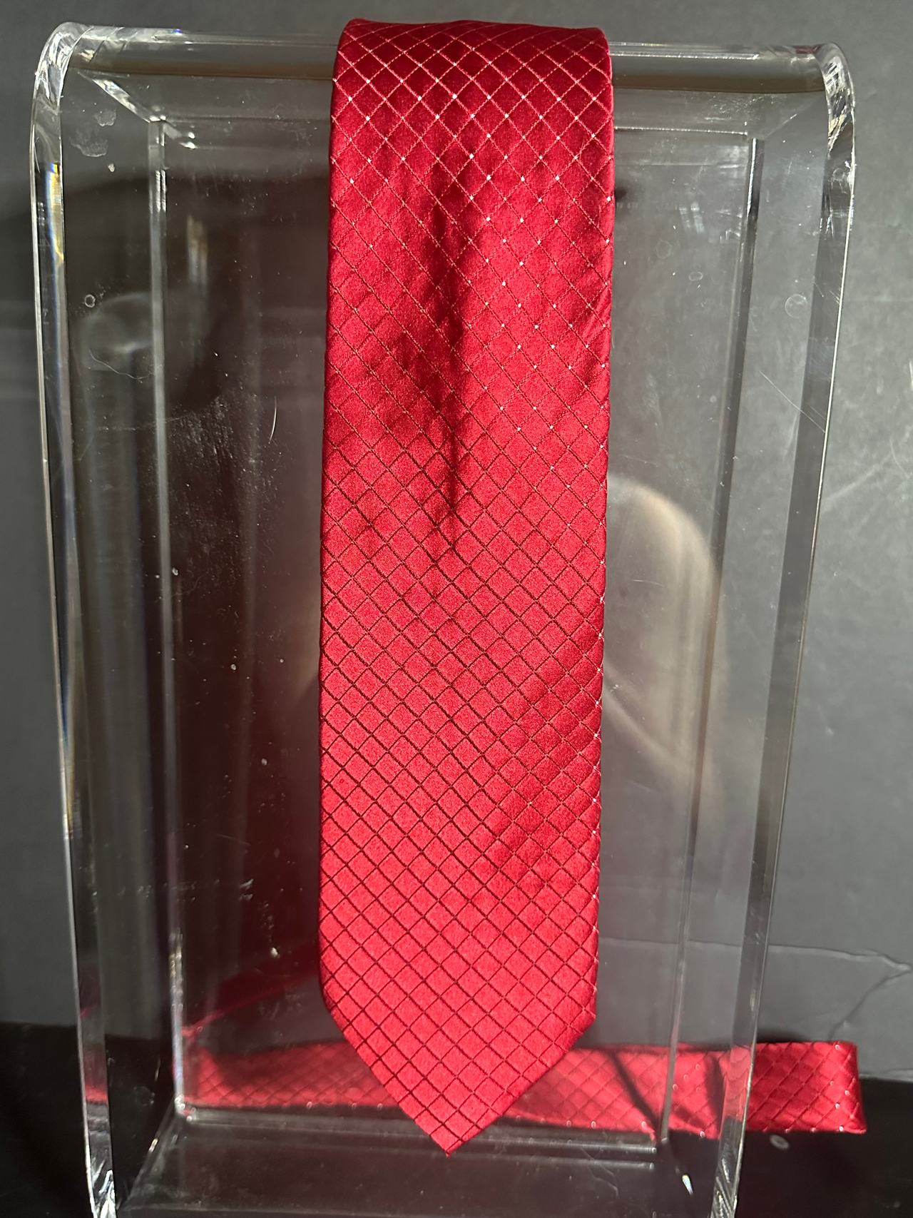 Donald J Trump Signature Collection Red Diamond Neck Tie Gold Bar President