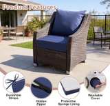 Outdoor Deep Seat Cushion Set, 24x24 Inch Navy Blue (Set of 6) BRAND NEW - Image 3