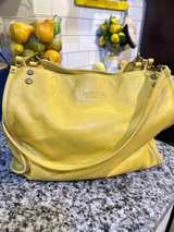 American Leather Co. Yellow Leather Shoulder Bag - Image 8