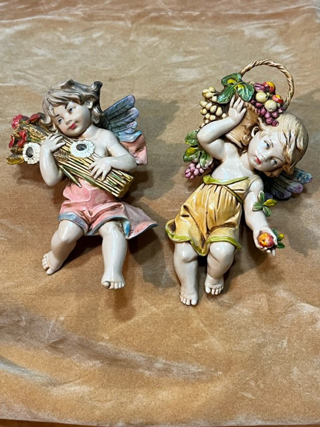 Porcelain Cherub Wall Plaques