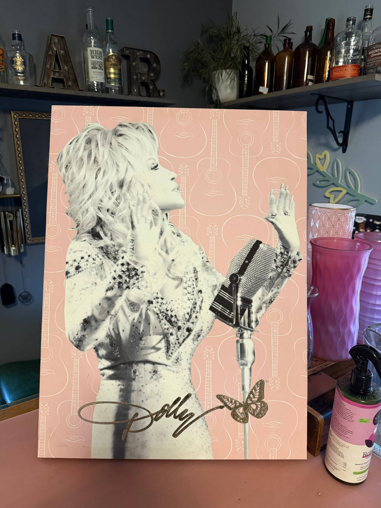 Dolly Parton Pink Canvas Wall Art