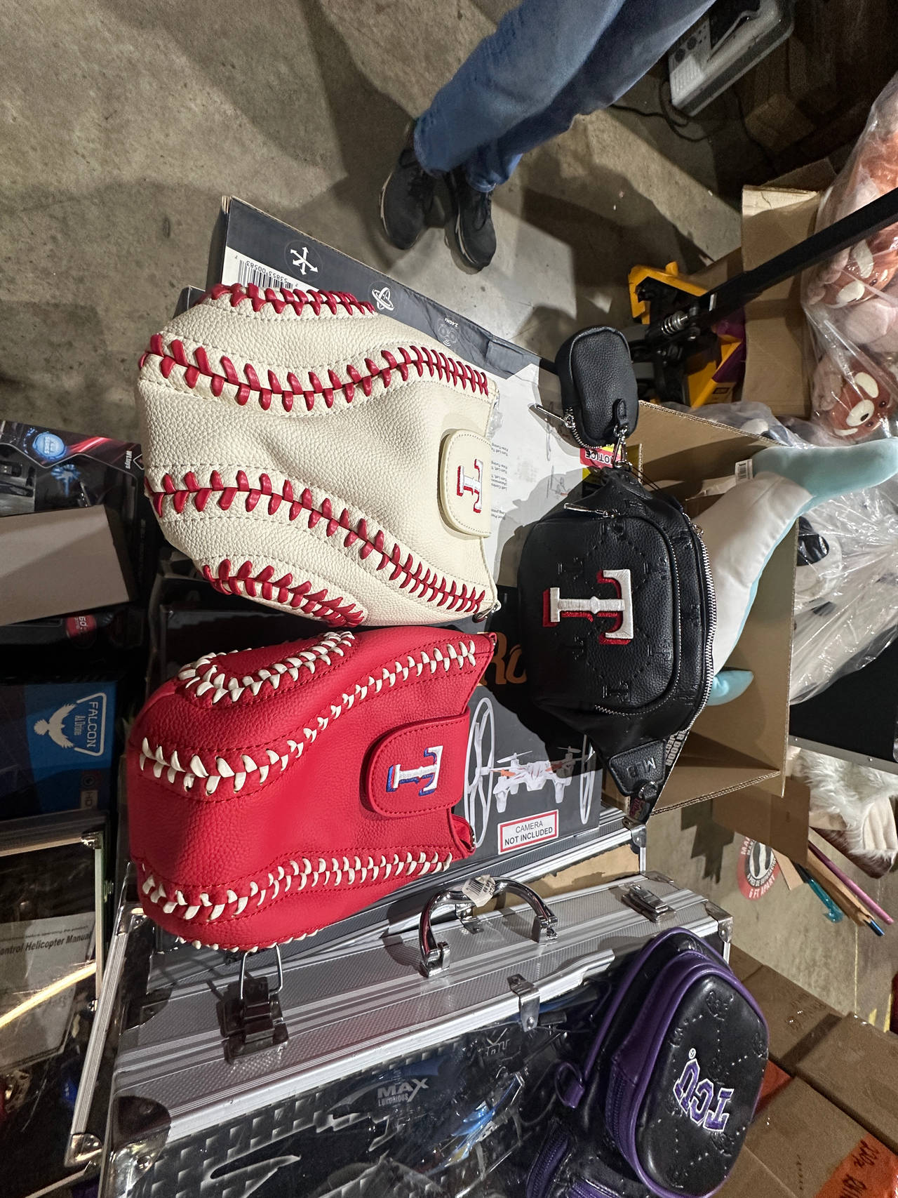 Texas Rangers Baseball Shaped Handbag and crossbody pack bundle! Official MLB