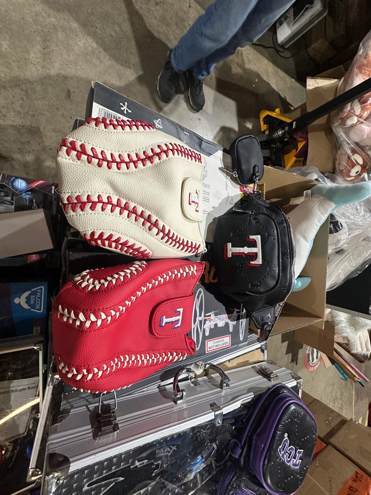 Texas Rangers Baseball Shaped Handbag and crossbody pack bundle! Official MLB