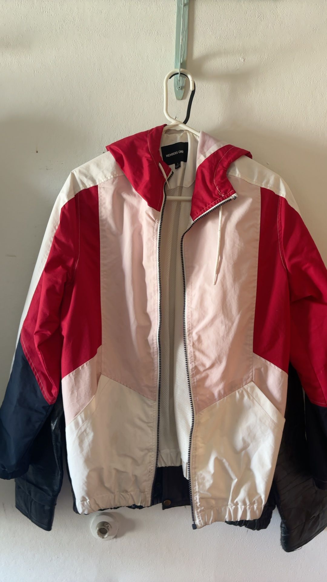 Members Only Color Block Hooded Windbreaker Jacket