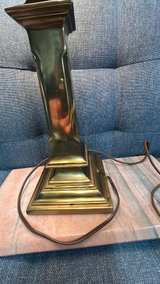 Vintage Brass Table Lamp with Black Shade - Image 5