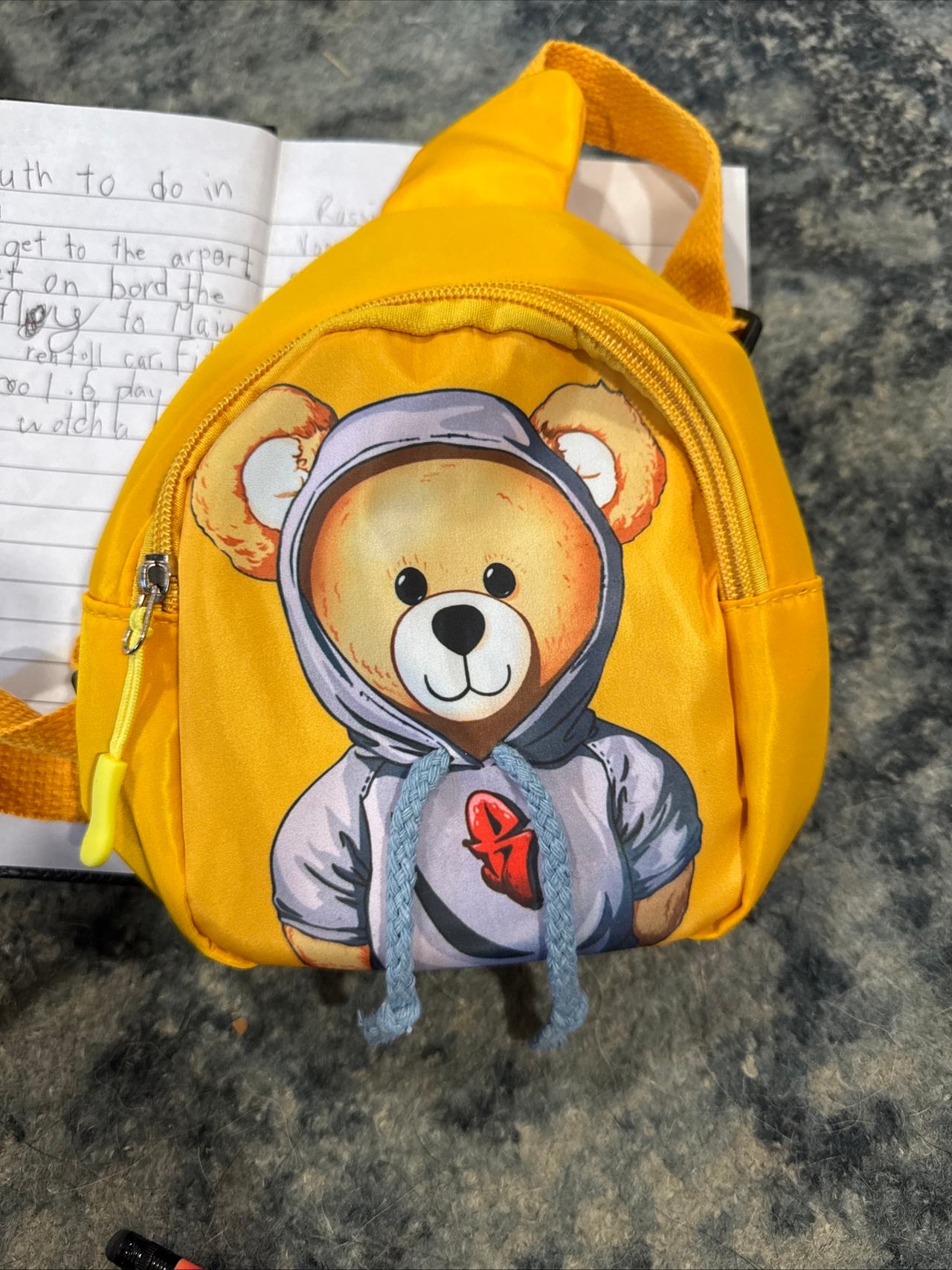 Kids Yellow Bear Graphic Mini Sling Bag