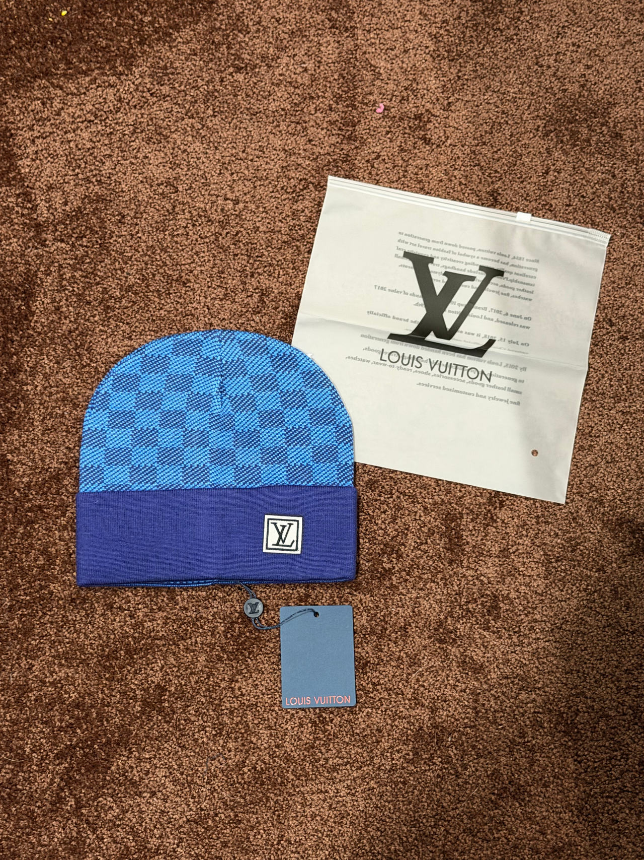Louis Vuitton Petit Damier Beanie NM Blue
