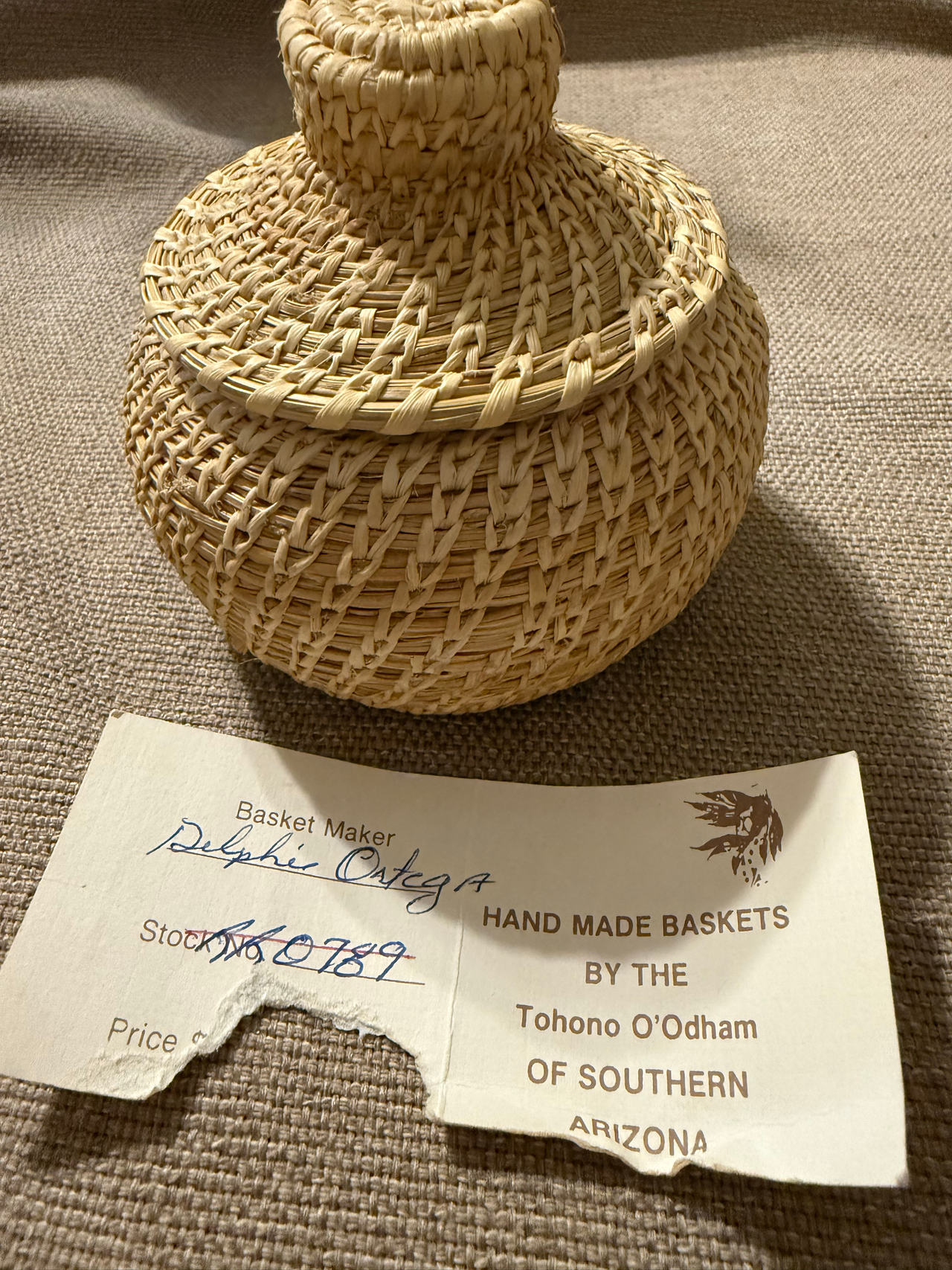 Tohono O'odham Hand Woven Basket by Delphia Ortega