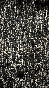 NWT Jason Wu Black and Cream Textured Tweed Cropped Jacket - Image 3