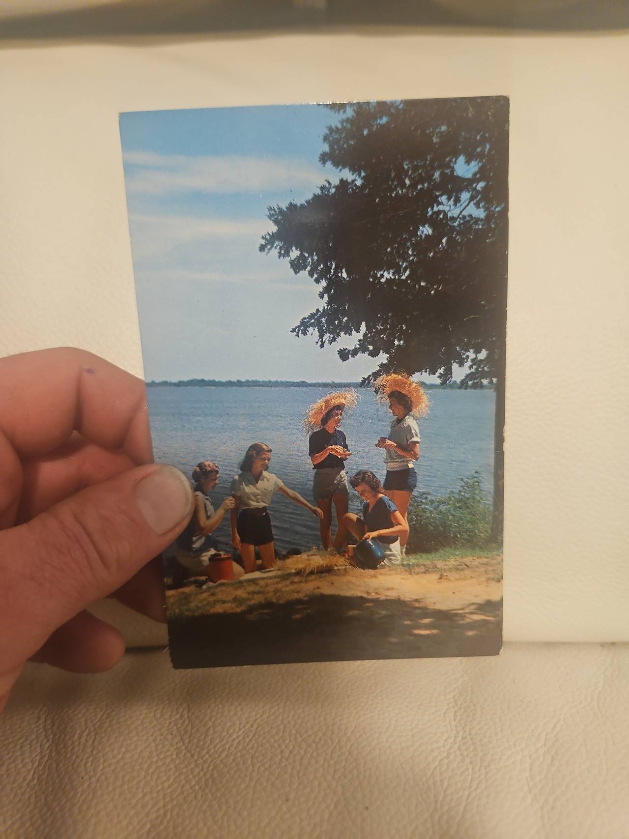 Vintage Mid-Century Lake Scene Postcard