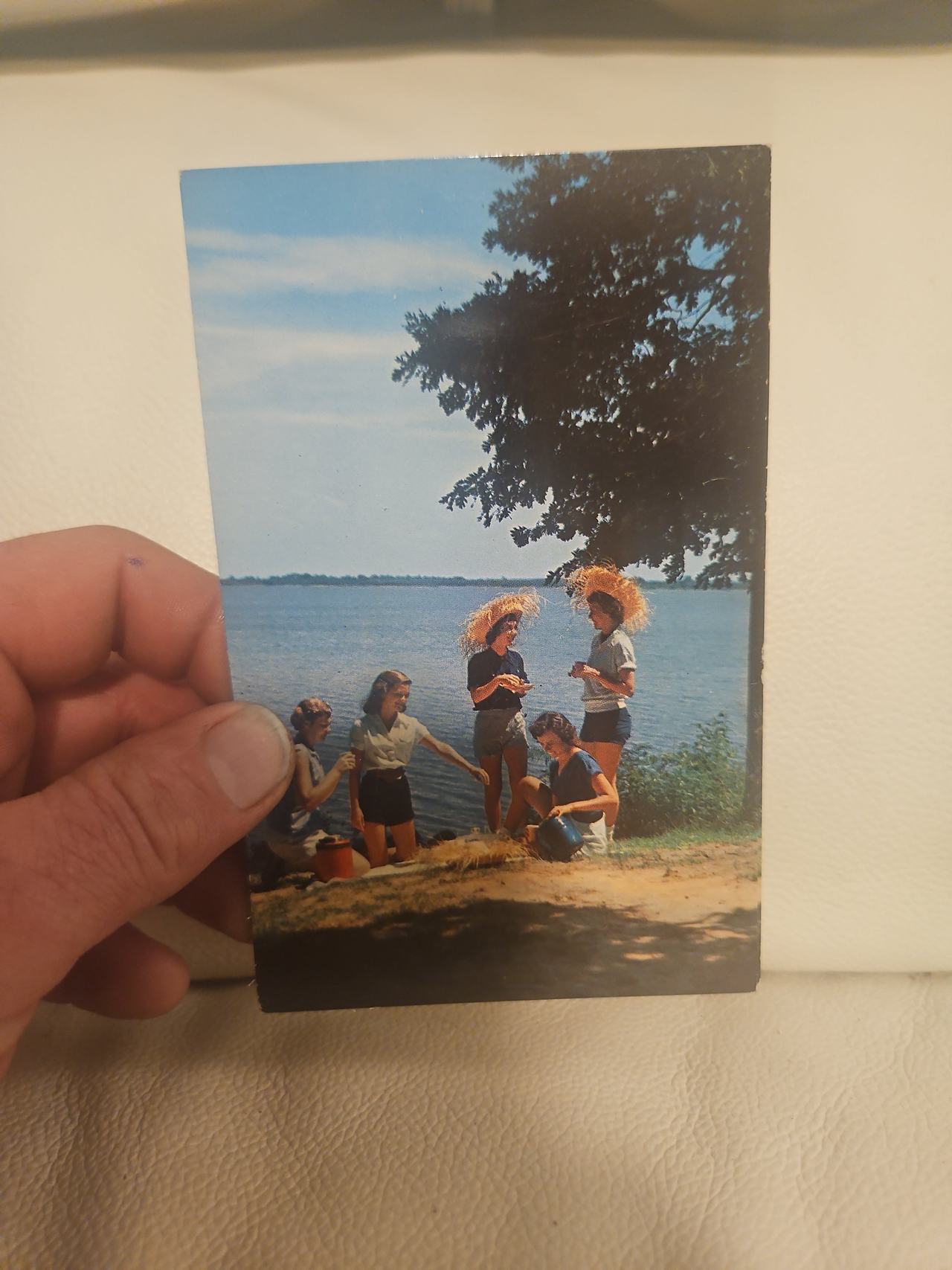 Vintage Mid-Century Lake Scene Postcard