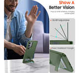 Samsung Galaxy S24 Plus Case with Camera Cover& Kickstand [3 Stand Modes] Green - Image 5