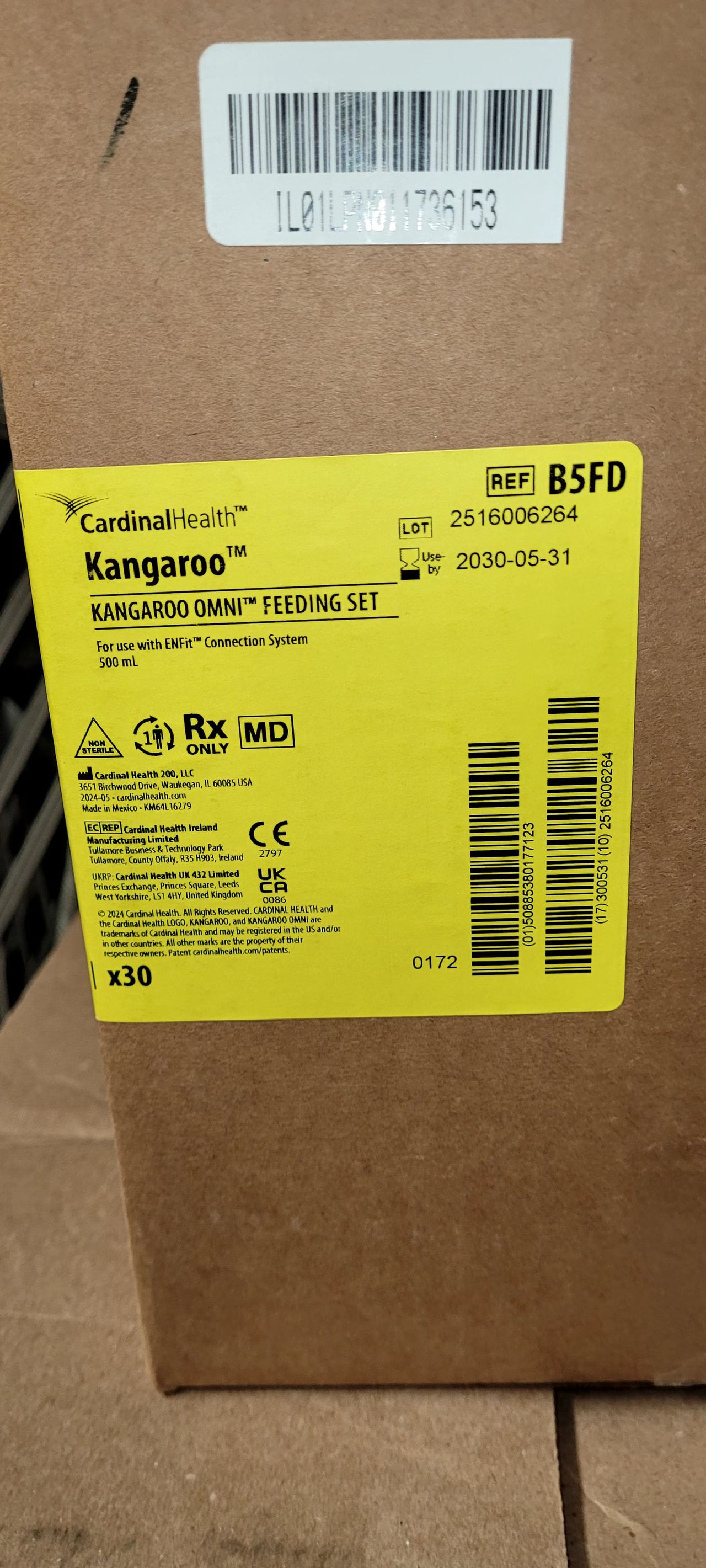 Cardinal Health Kangaroo OMNI Feeding Set 500mL ENFit