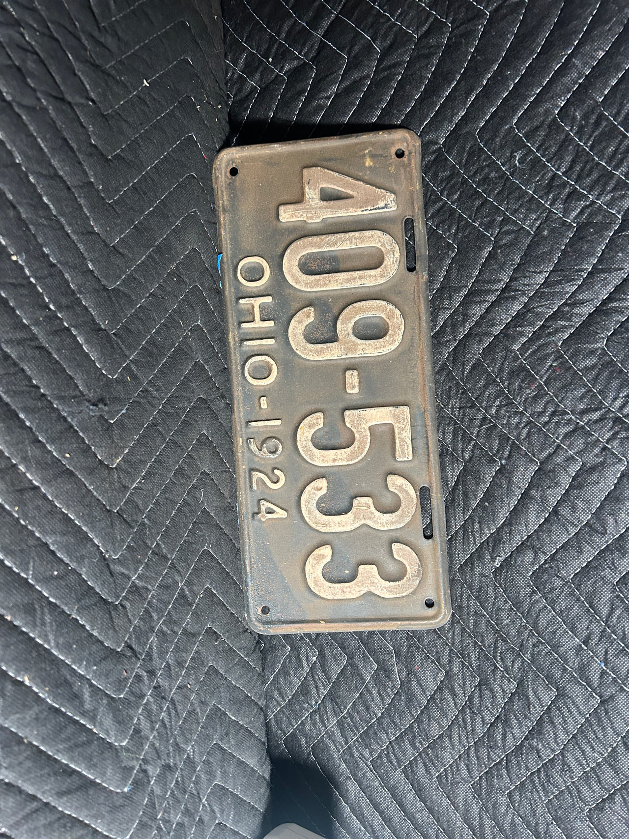 1924 Ohio License Plate
