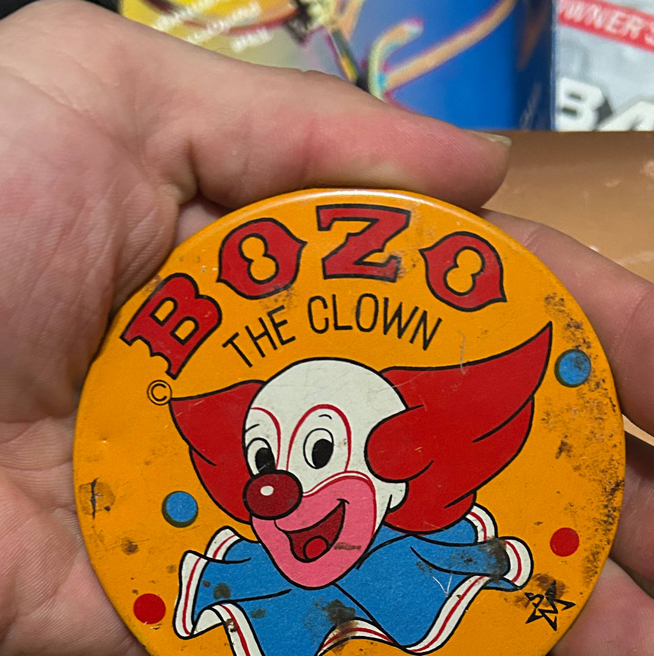 Vintage Bozo the Clown Pinback Button