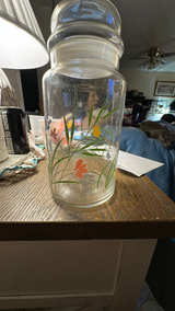 Anchor Hocking Vintage Floral Apothecary Jar - Image 2