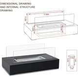 Table Top 150ml Rectangle Stainless Steel Tabletop Fireplace Windproof Four Side - Image 3
