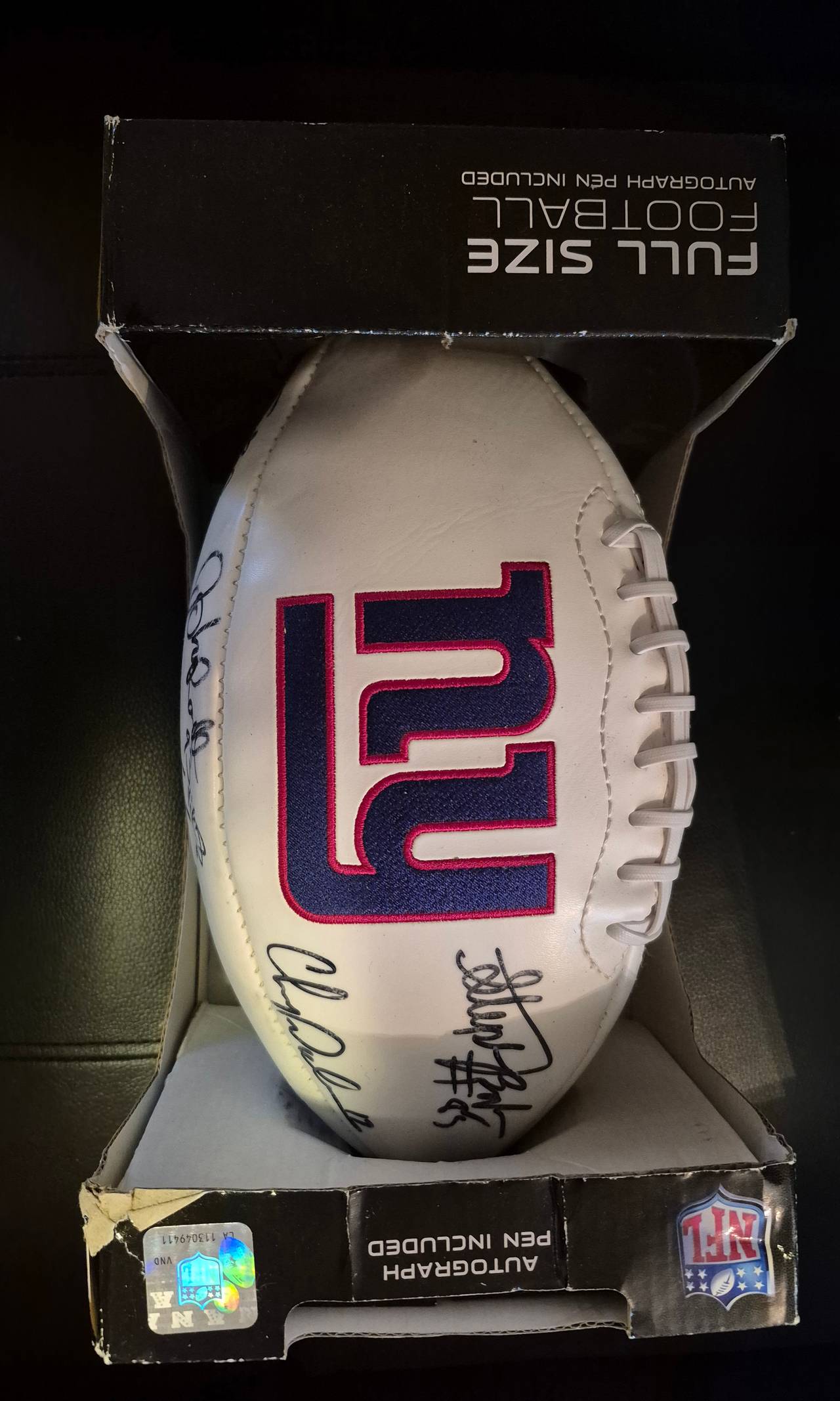 New York Giants Autographed White Panel Football