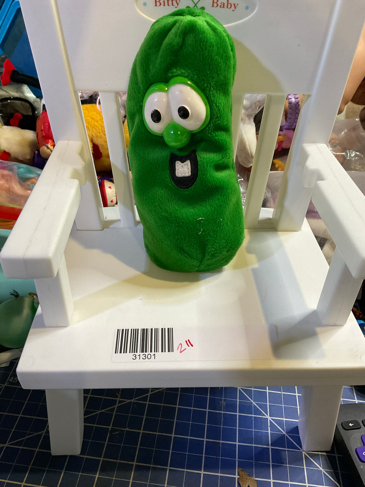 VeggieTales LARRY THE CUCUMBER vtg 90s Plush Beanbag Toy 212