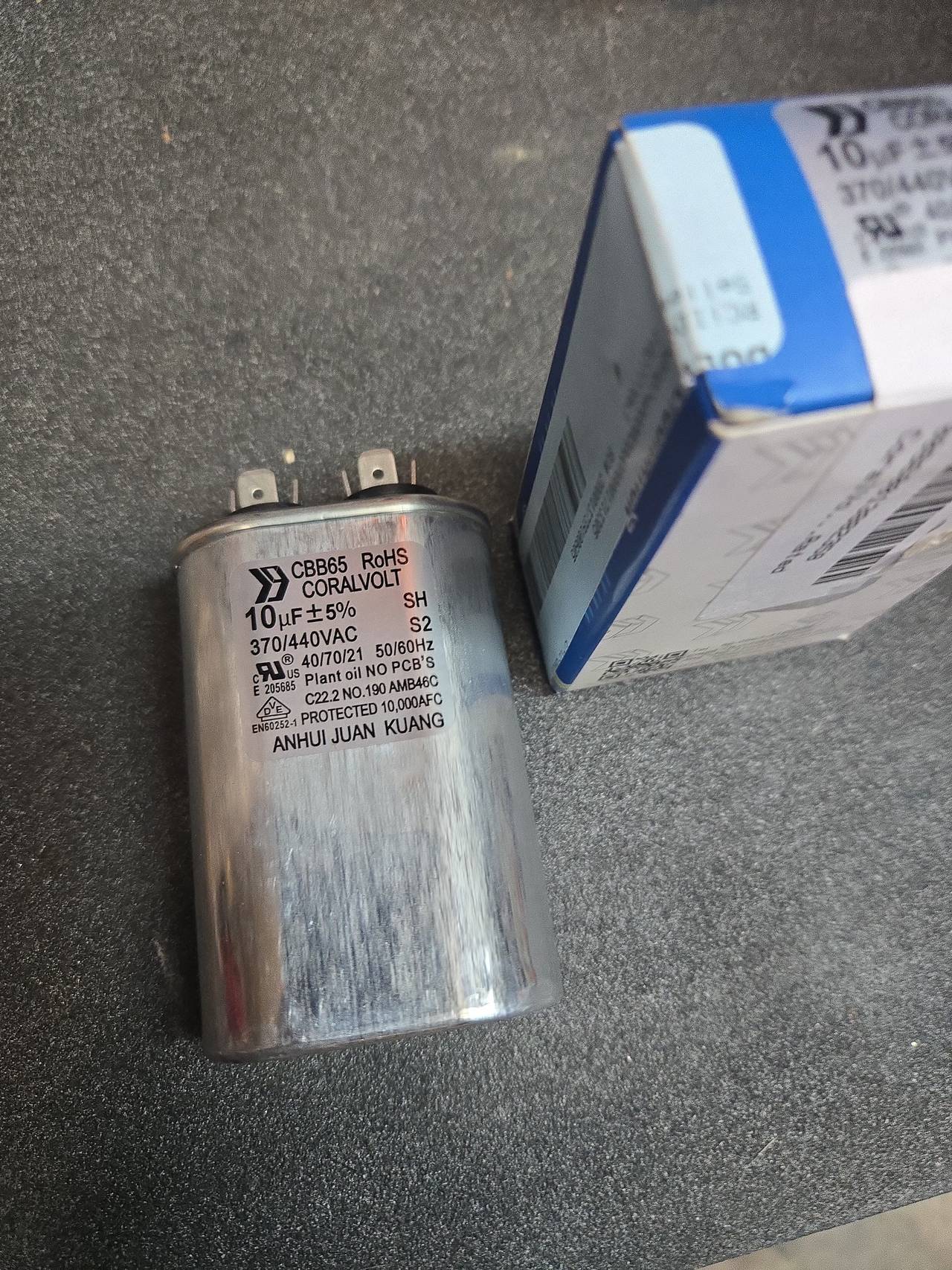 Coralvolt CBB65 10uF 370/440VAC Run Capacitor