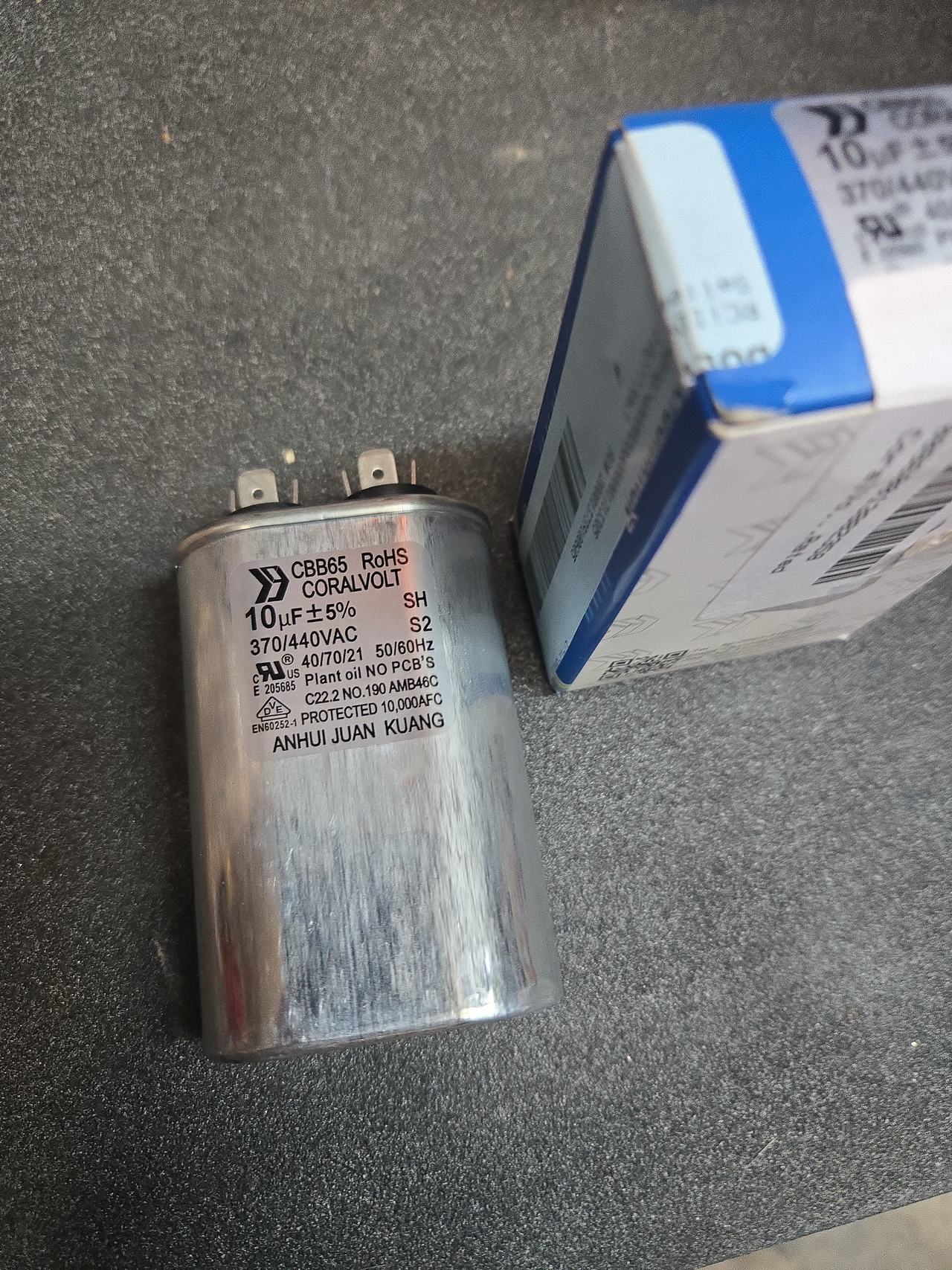 Coralvolt CBB65 10uF 370/440VAC Run Capacitor