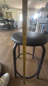Black Padded Metal Stool - Image 5