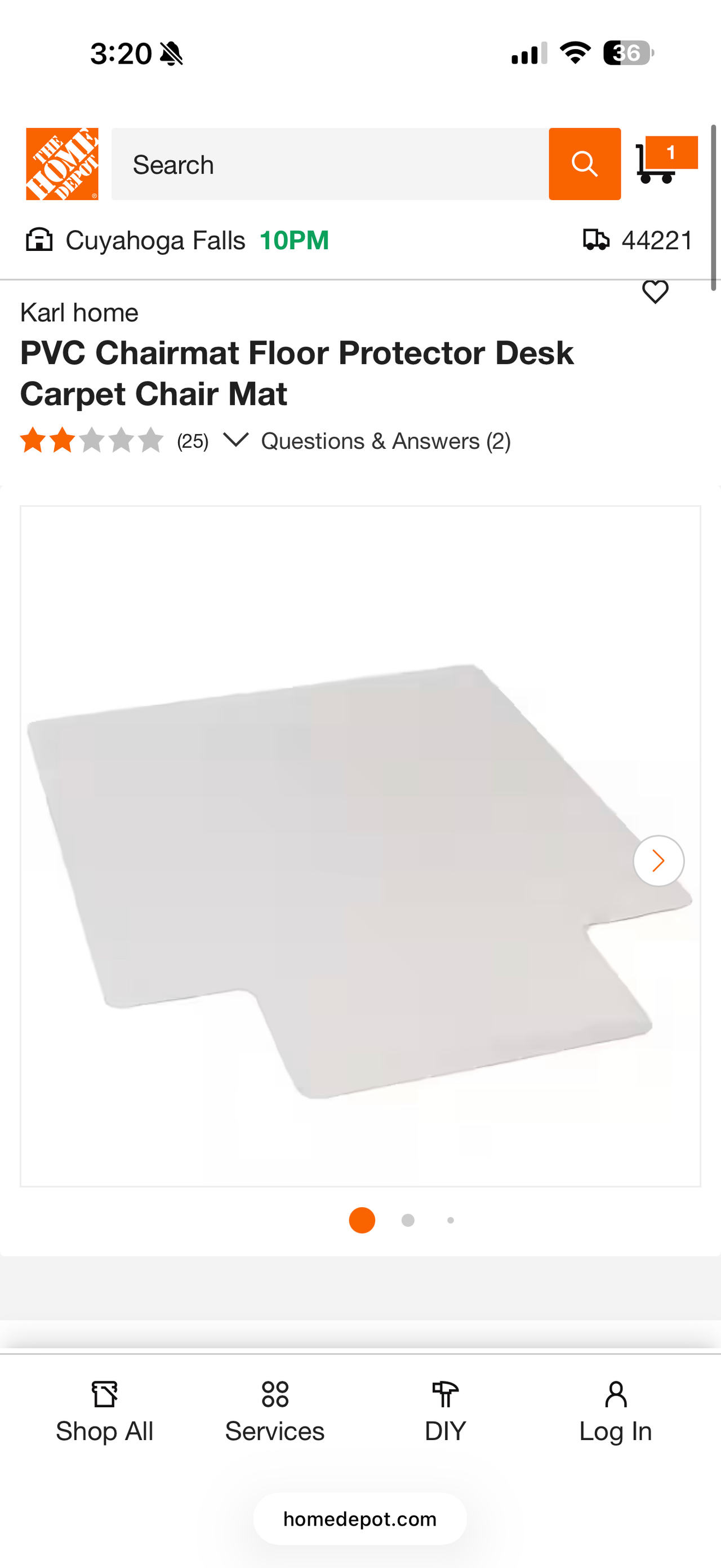 Karl home PVC Chairmat Floor Protector Desk Carpet Chair Mat (Set of 3)