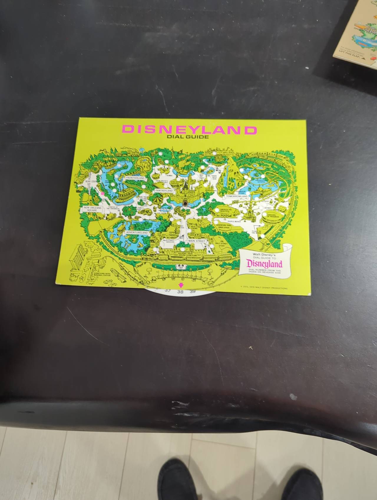 Vintage 1972 Disneyland Dial Guide Map