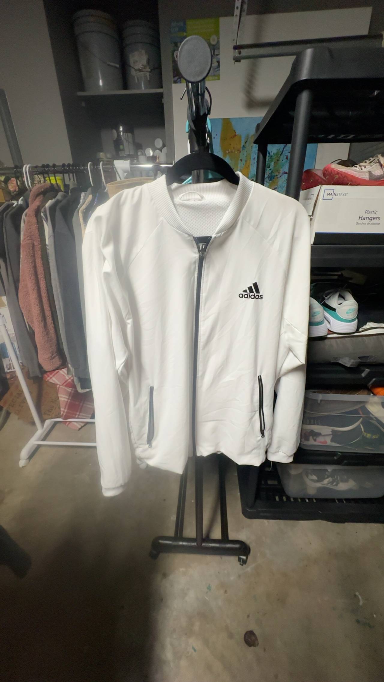 Adidas Aeroready Stretch Woven Tennis Jacket White fits like large (tag removed)