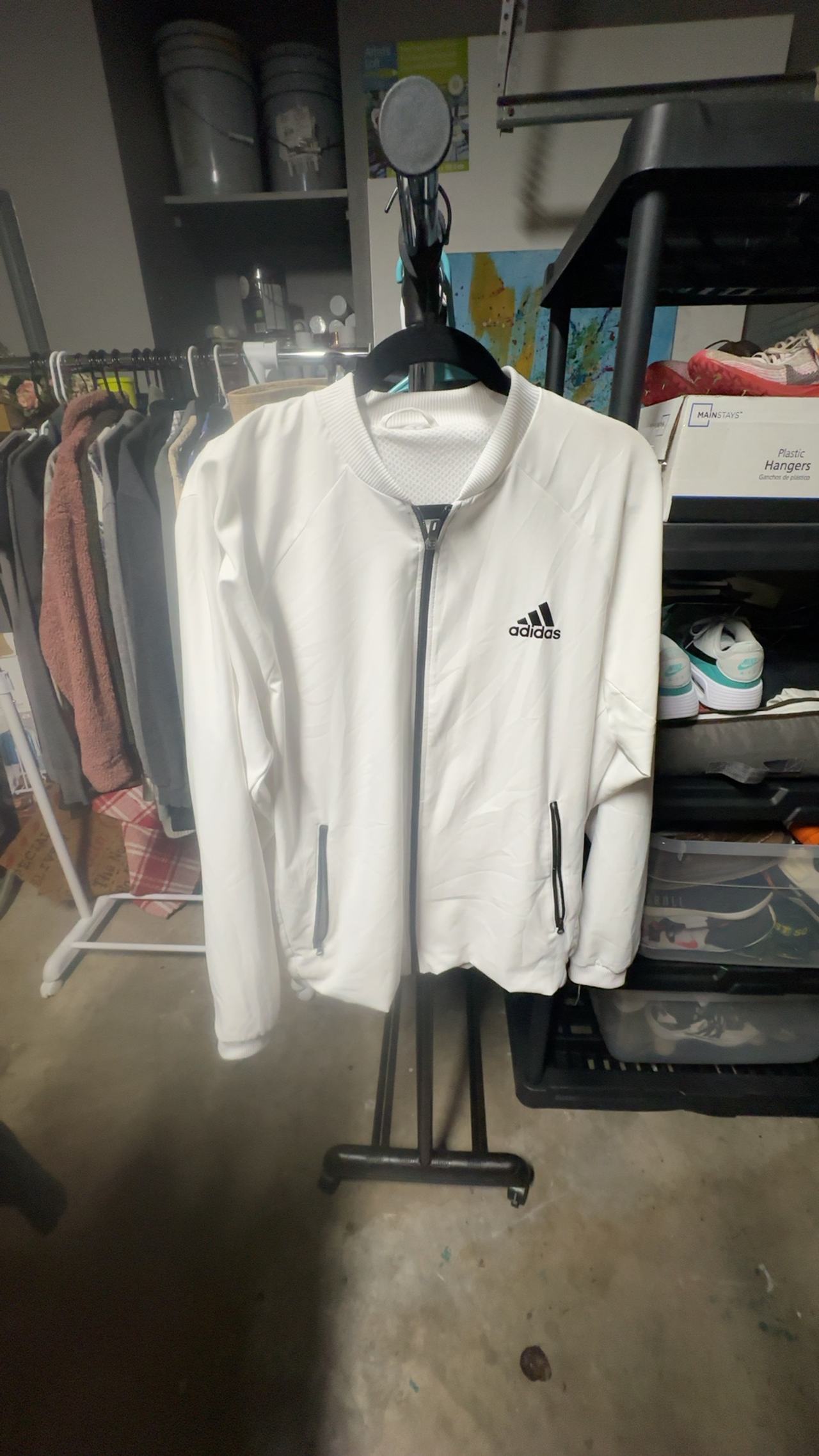 Adidas Aeroready Stretch Woven Tennis Jacket White fits like large (tag removed)