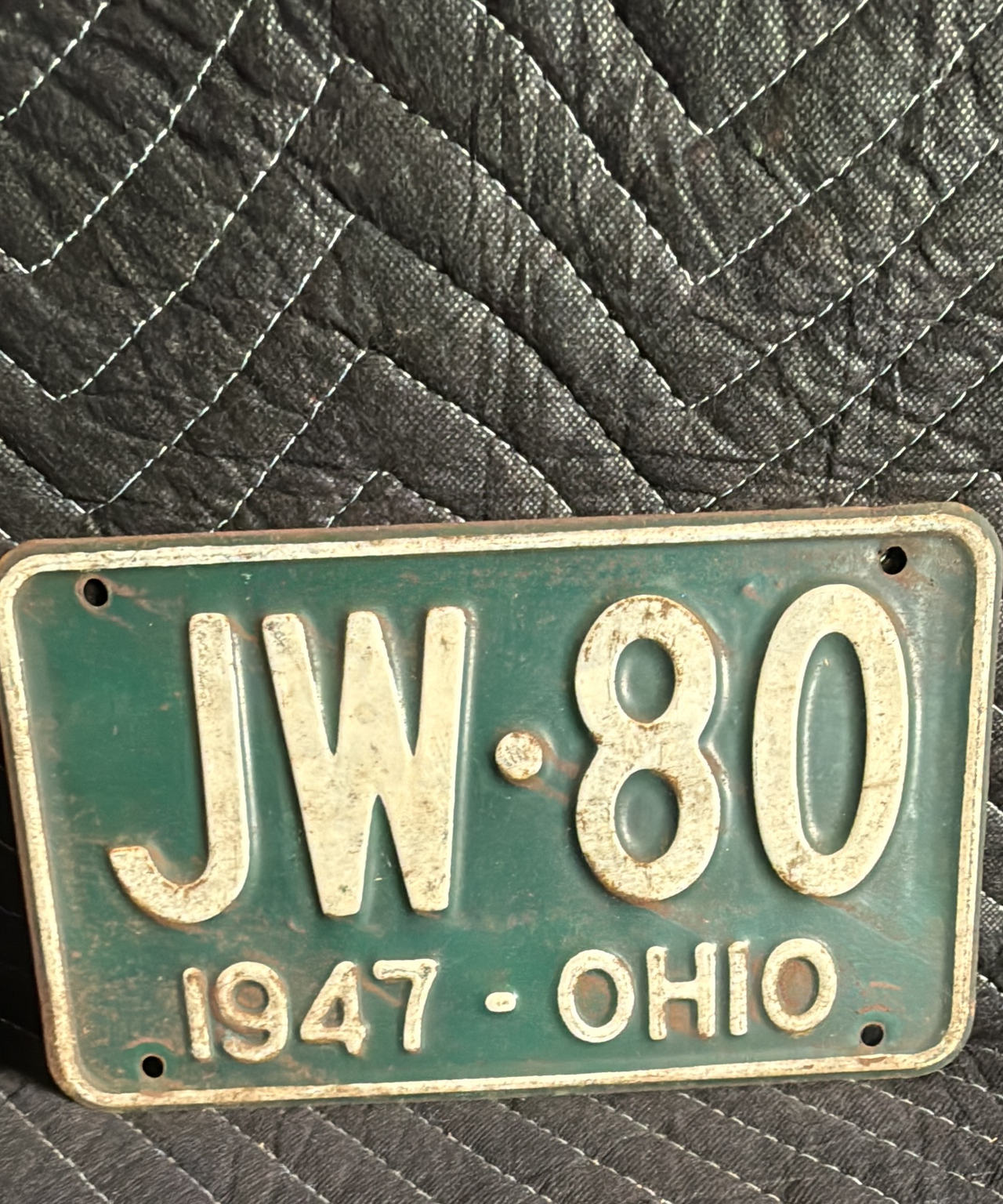 1947 Ohio License Plate JW-80