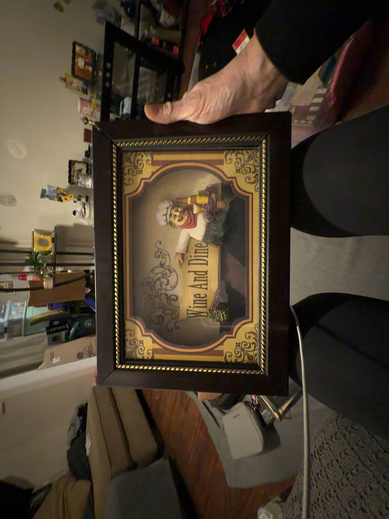 Wine and dine kitchen 3d box wall hanging