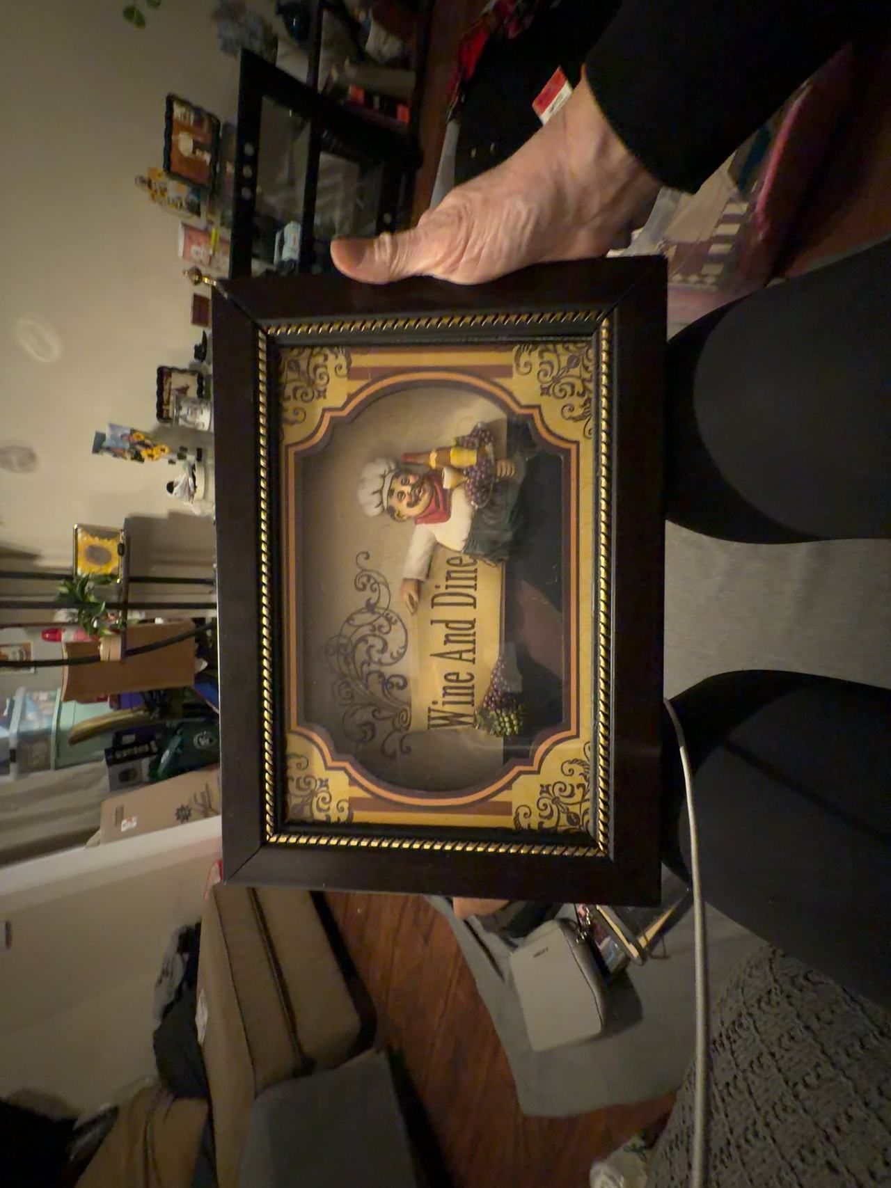 Wine and dine kitchen 3d box wall hanging