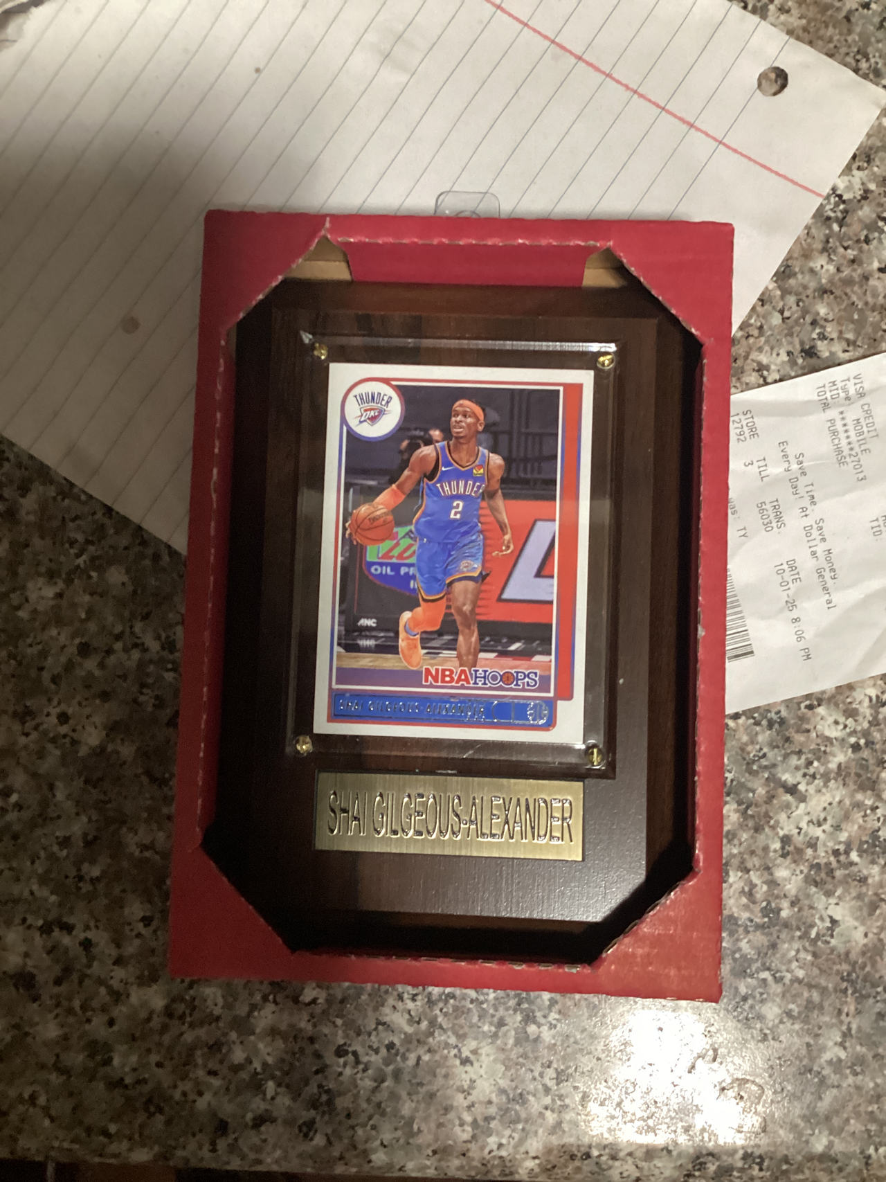 Shai Gilgeous-Alexander NBA Hoops Plaque