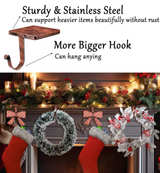 Tandefio 4 Pcs Christmas Stocking Holders for Mantel Heavy Duty Metal Stocking - Image 7
