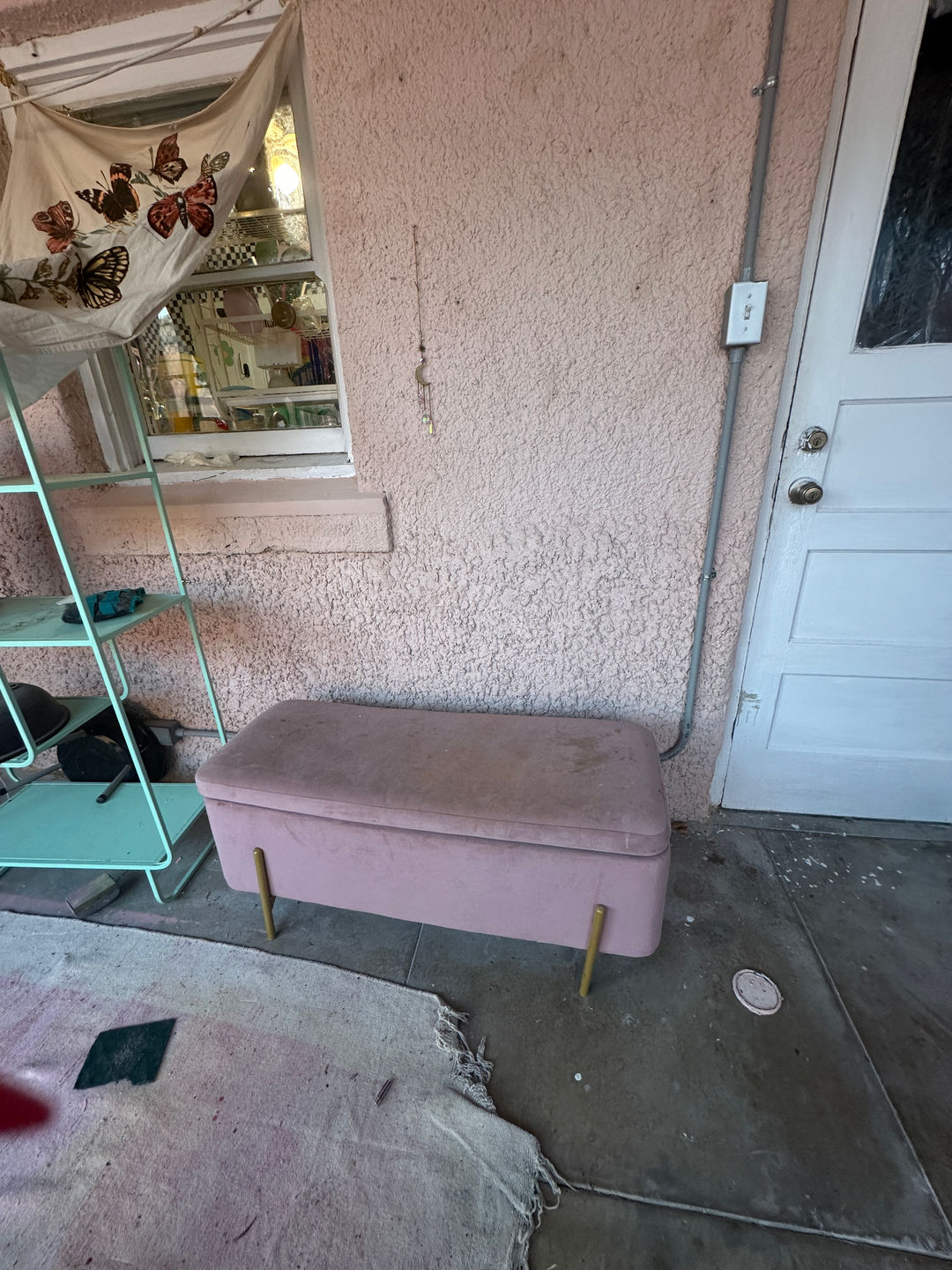 Velvet Storage Ottoman Bench