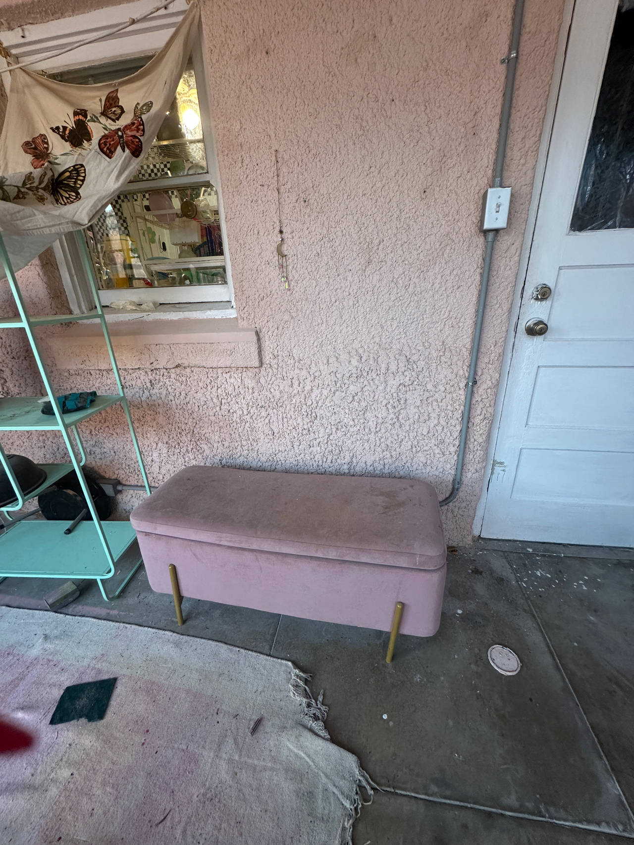 Velvet Storage Ottoman Bench