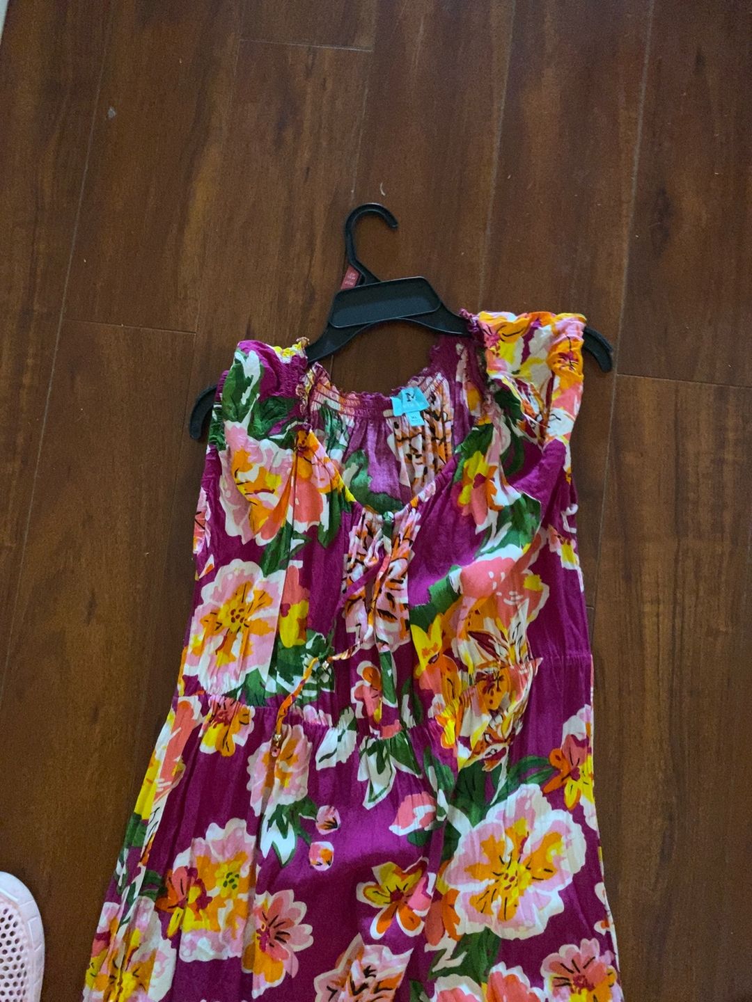 Betsey's Boutique Watercolor Floral Tiered Ruffle Dress