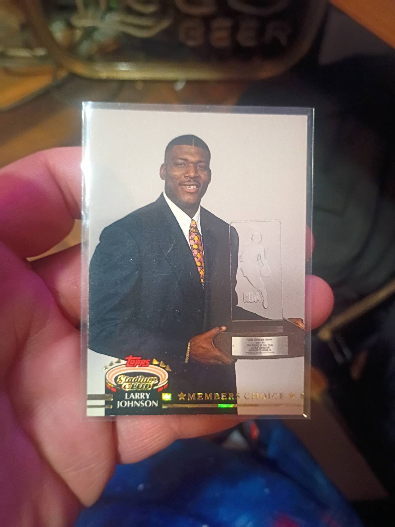 1992-93 Topps Stadium Club Larry Johnson Members Choice #297