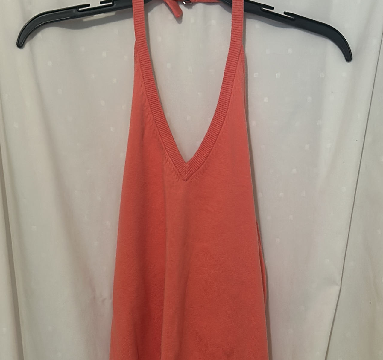 J.Crew Coral Knit V-Neck Halter Top